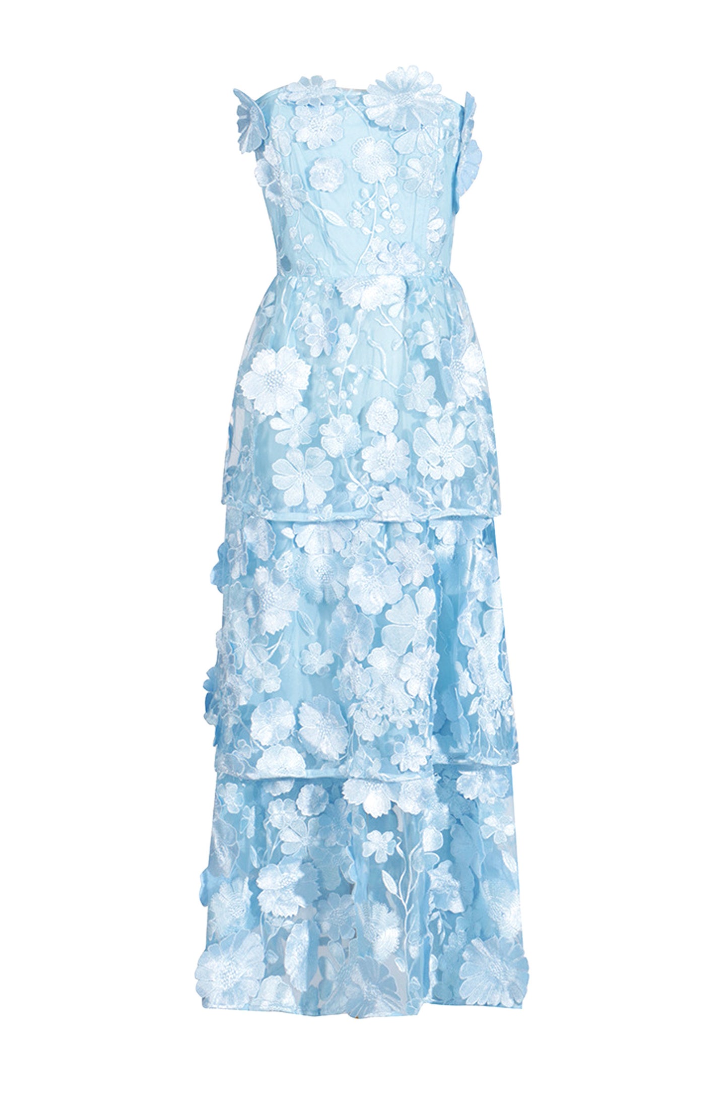 Morris Blue Flower Off Shoulder Dress