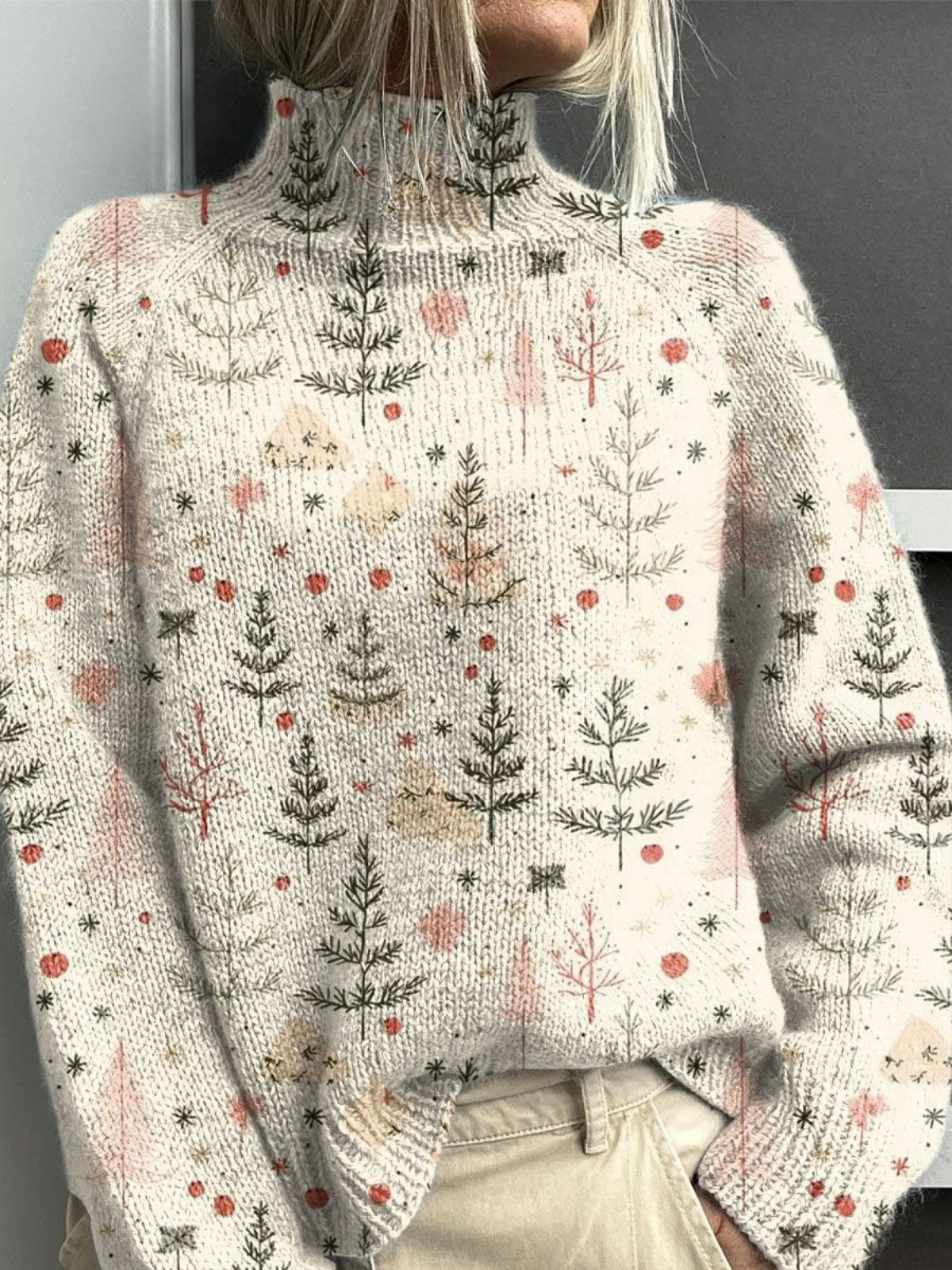 Iga™ – Charming Women's Turtleneck Sweater