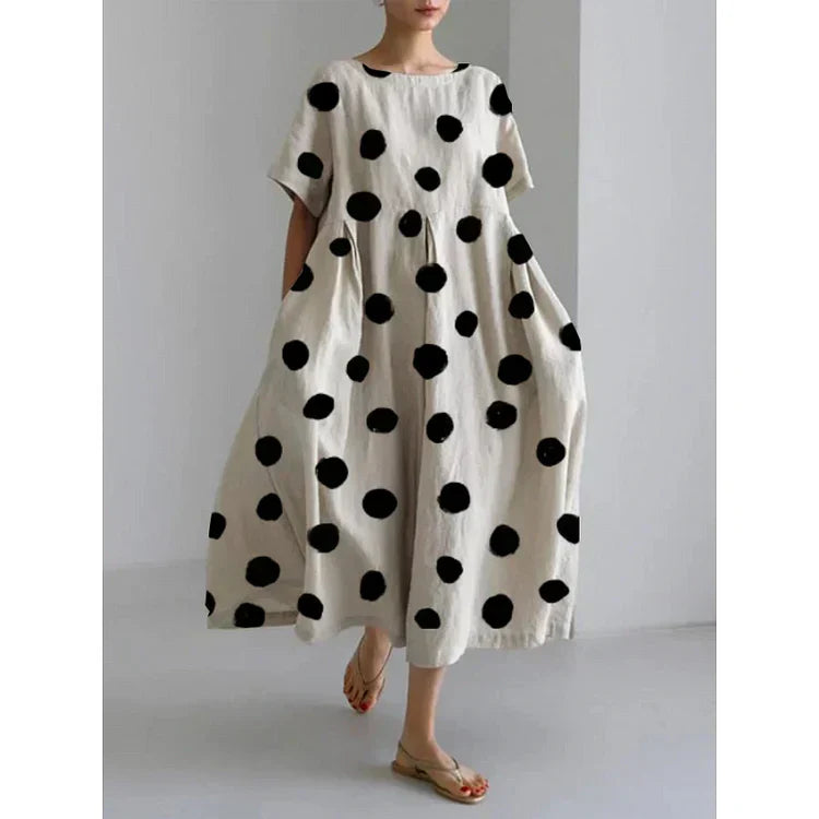 Mira – Fluid Viscose Dress with Dots
