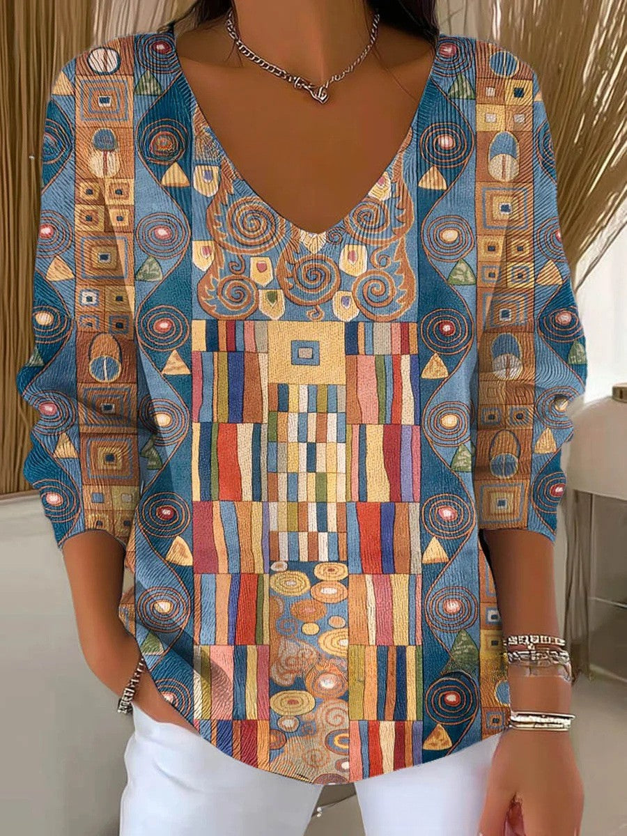 Béatrice – Colorful Sweater with V-Neck