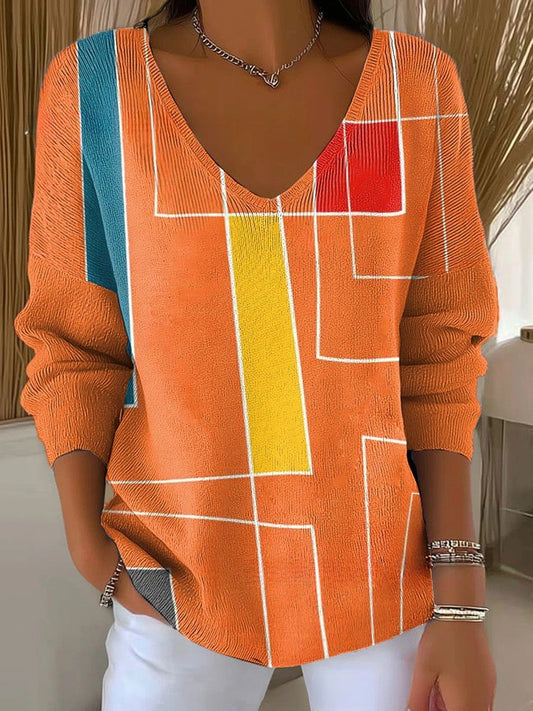Béatrice – Colorful Sweater with V-Neck
