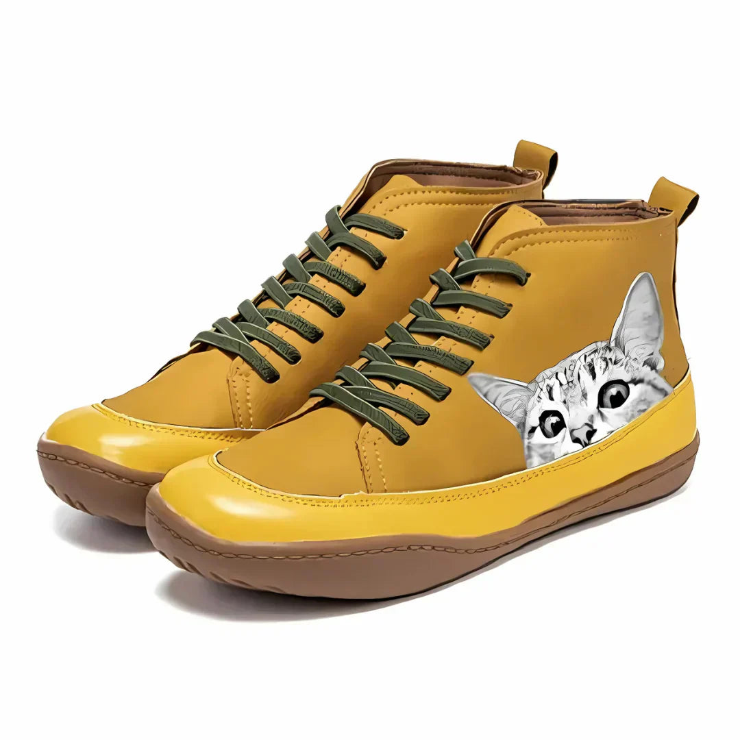 ISABELLE | Leather Ankle Boots for Cat Lovers