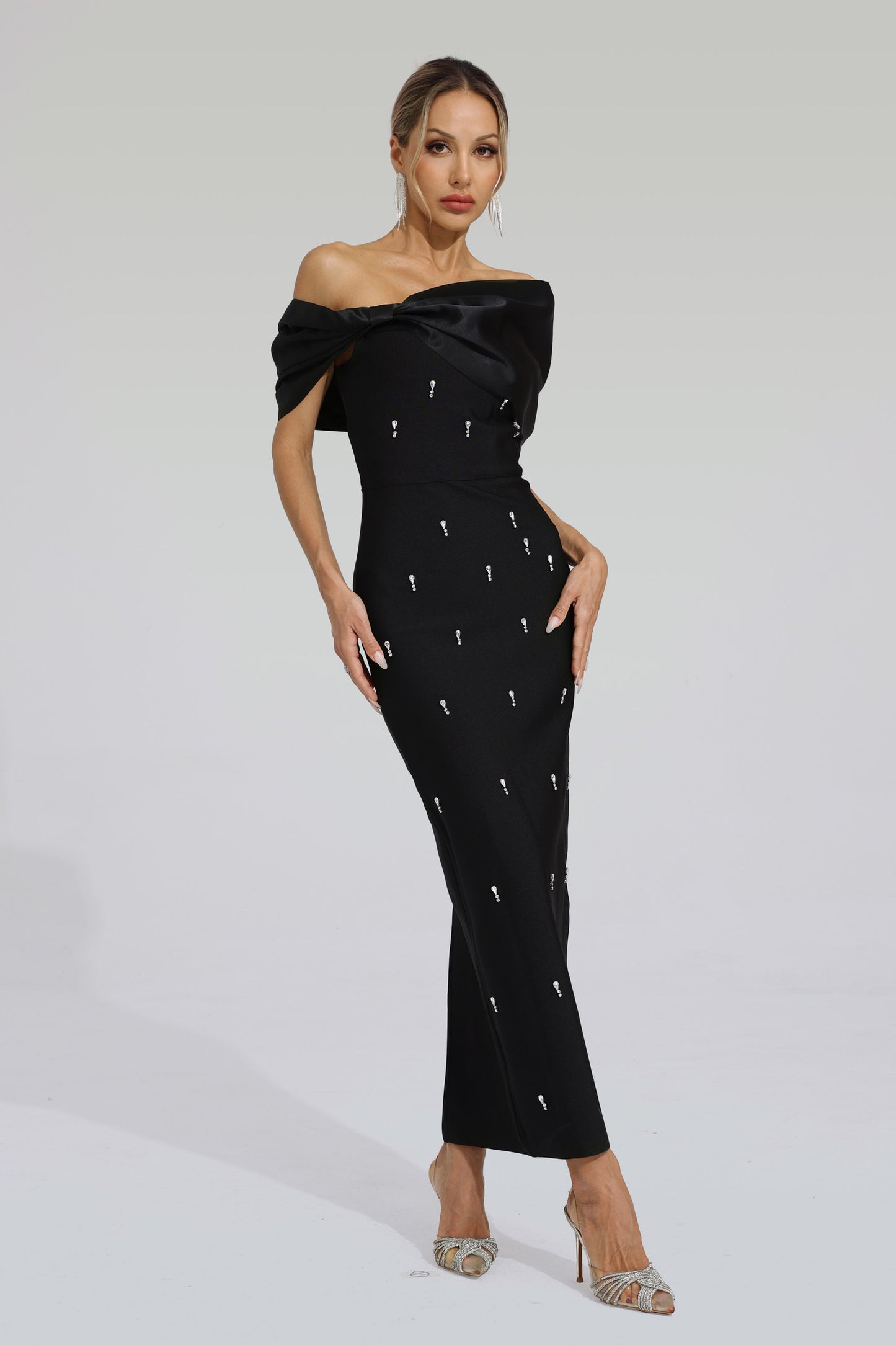 Maurice Black Diamond Bandage Dress
