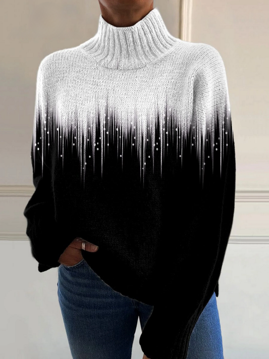 Blanka™ – Romantic Sweater with Turtleneck and Unique Print