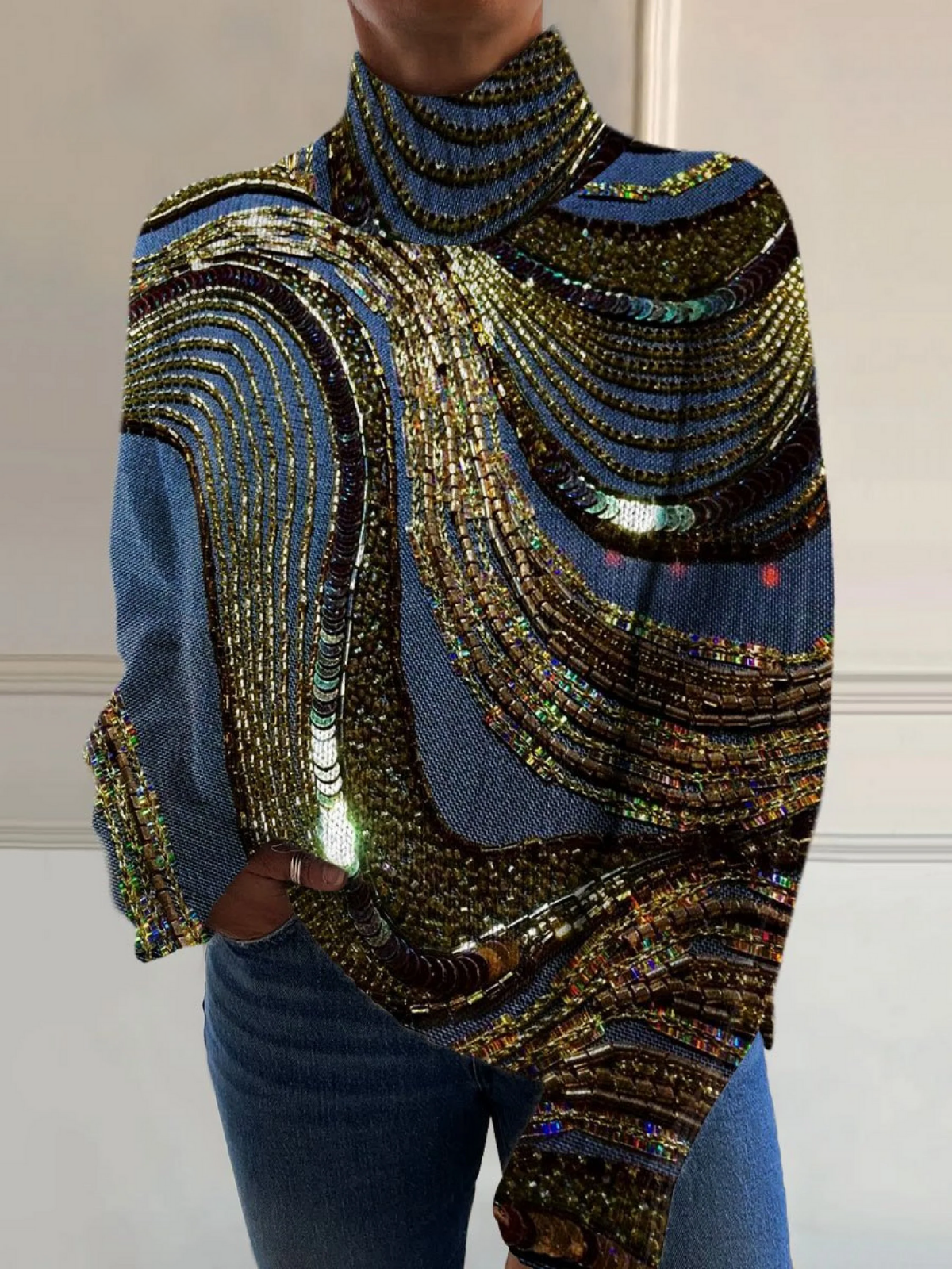 Jagoda™ – Knitted Sweater with Unique Bead Art Pattern