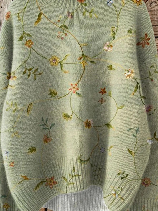Oliwia™ – Stylish Vintage Turtleneck with Charming Floral Print