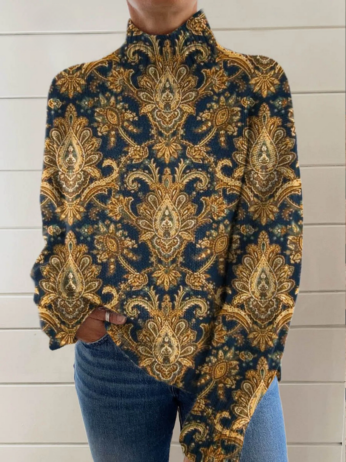 Eliza™ – Stylish Turtleneck with Charming Floral Patterns