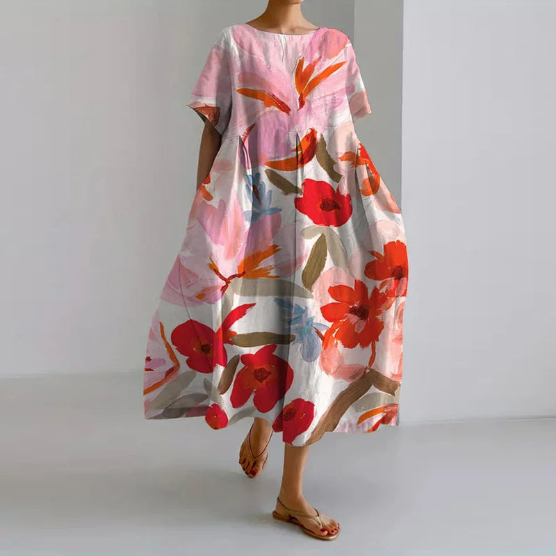 Valentina – Elegant Viscose Floral Dress
