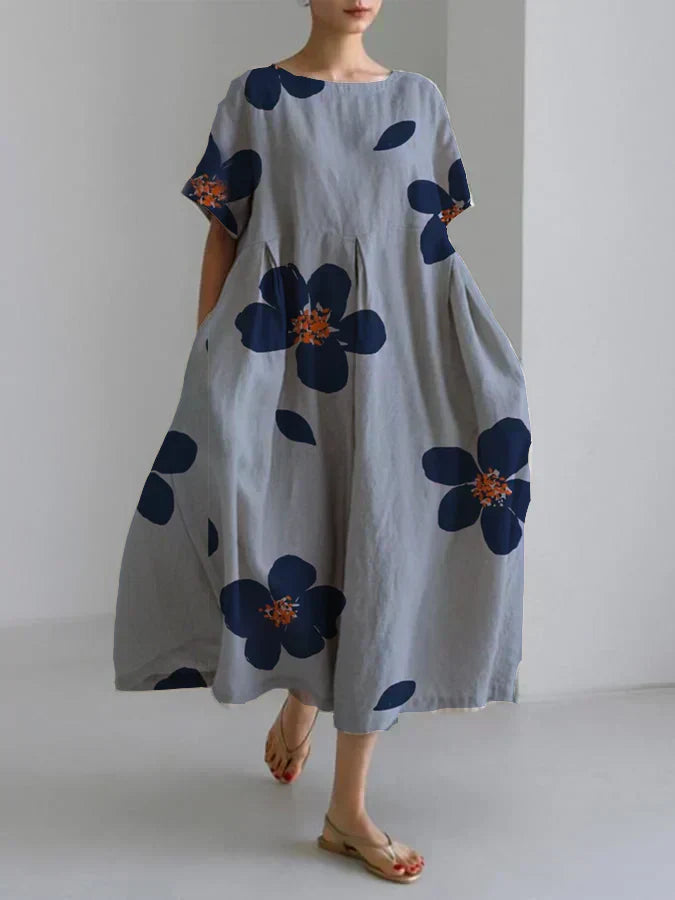 Raffaella – Flowing Viscose Dress with Floral Print