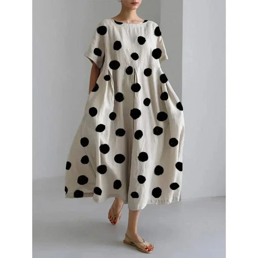 Mira – Fluid Viscose Dress with Dots