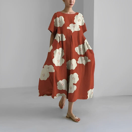 Capucine – Viscose Flower Dress in Bohemian Style