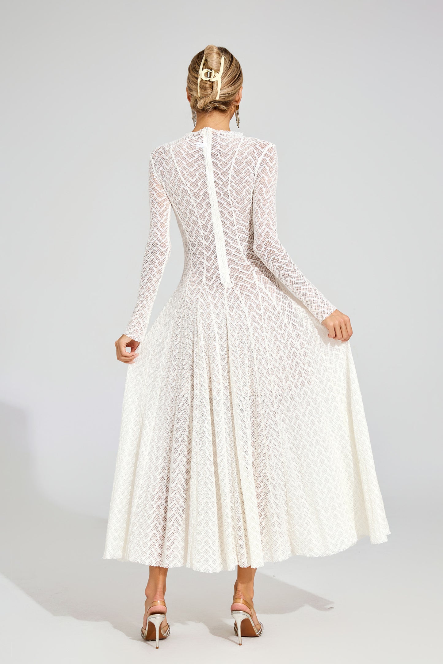 Armstrong White Lace Long Sleeve Dress