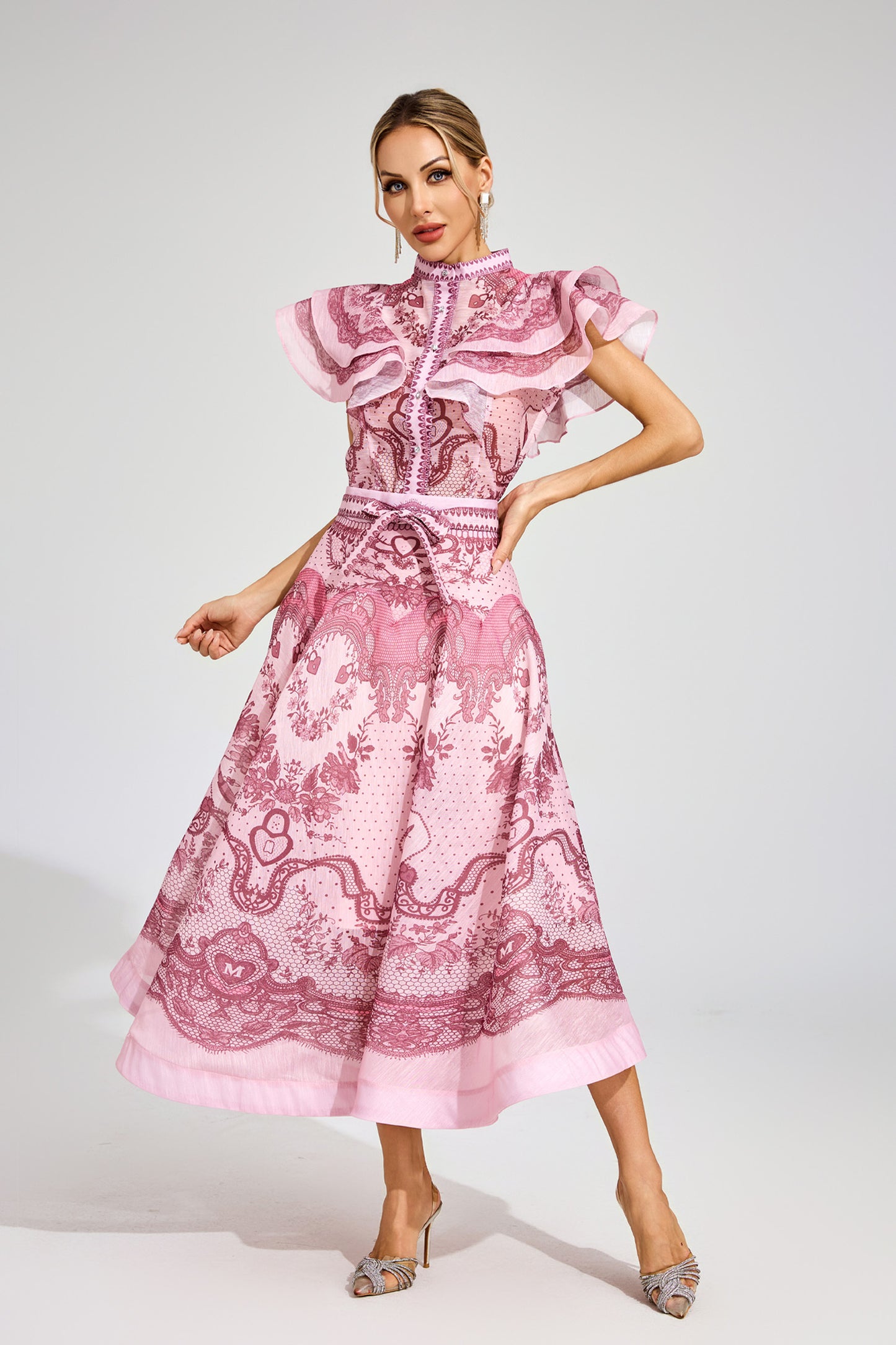 Jimmy Pink Flower Printed Set