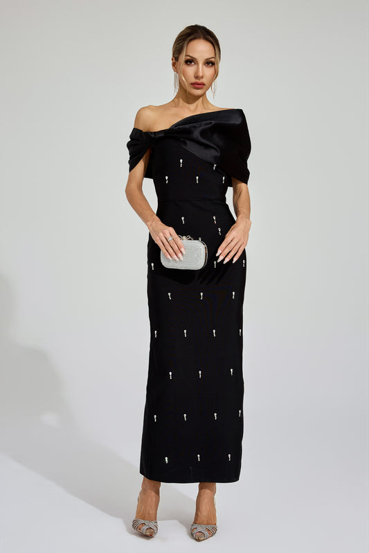 Maurice Black Diamond Bandage Dress
