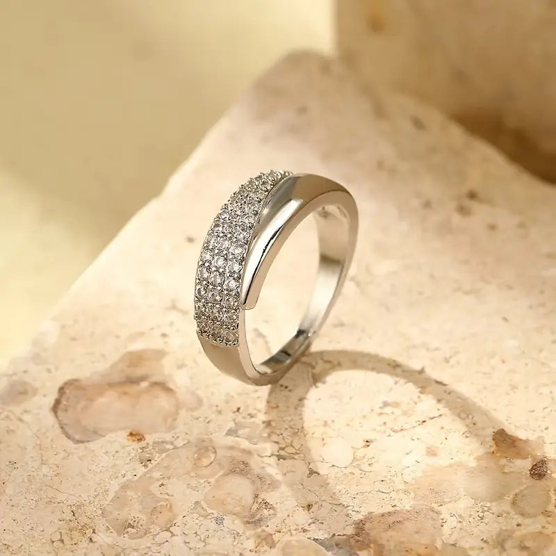Elegant Gold Ring with Sparkling Stones (Buy 1 Get 1 Free)