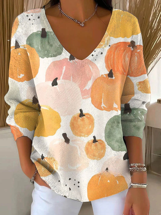 Béatrice – Colorful Sweater with V-Neck