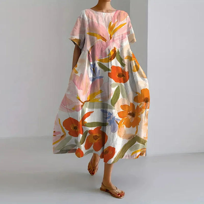 Valentina – Elegant Viscose Floral Dress