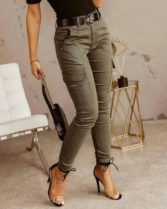 Kayla | Stylish High-Waisted Cargo Jeans