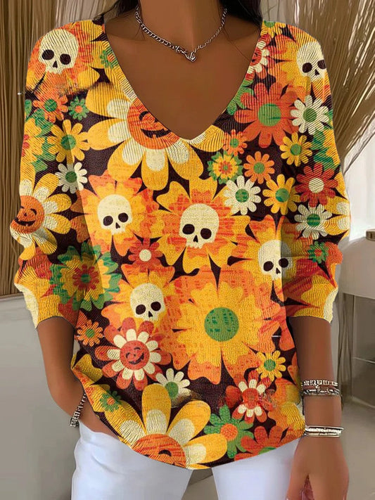 Béatrice – Colorful Sweater with V-Neck